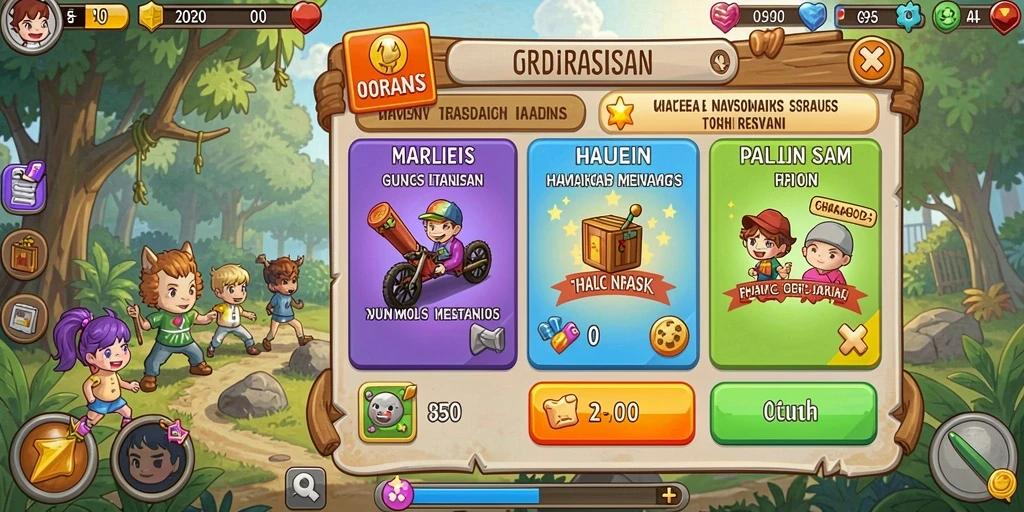 Screenshot aplikasi DANAGAME menunjukkan antarmuka yang ramah pengguna.