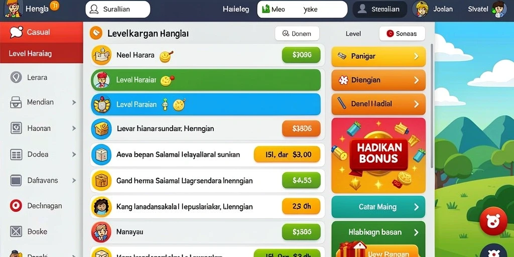 Tampilan grafis penuh warna dan menarik.