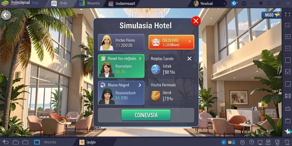 Screenshot menunjukkan tampilan antarmuka permainan yang menawan.